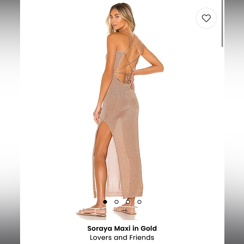 Lovers + Friends REVOLVE Soraya Maxi in Gold Dress